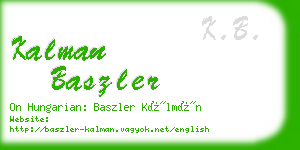 kalman baszler business card